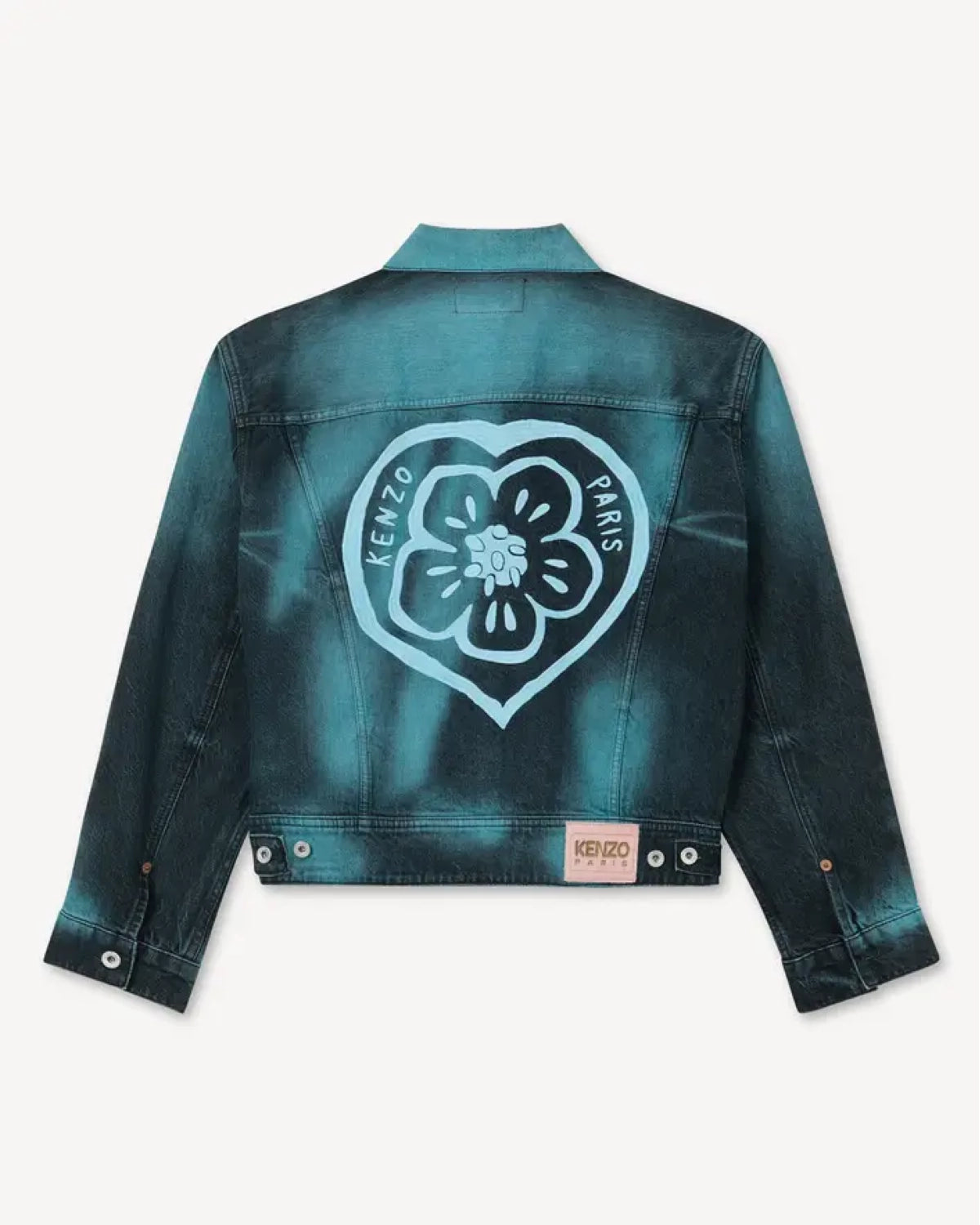 KENZO  / 'KENZO Boke Heart' オーバーサイズ トラッカー ジャケット イン ジャパニーズ デニム (FG55DV3146K7)