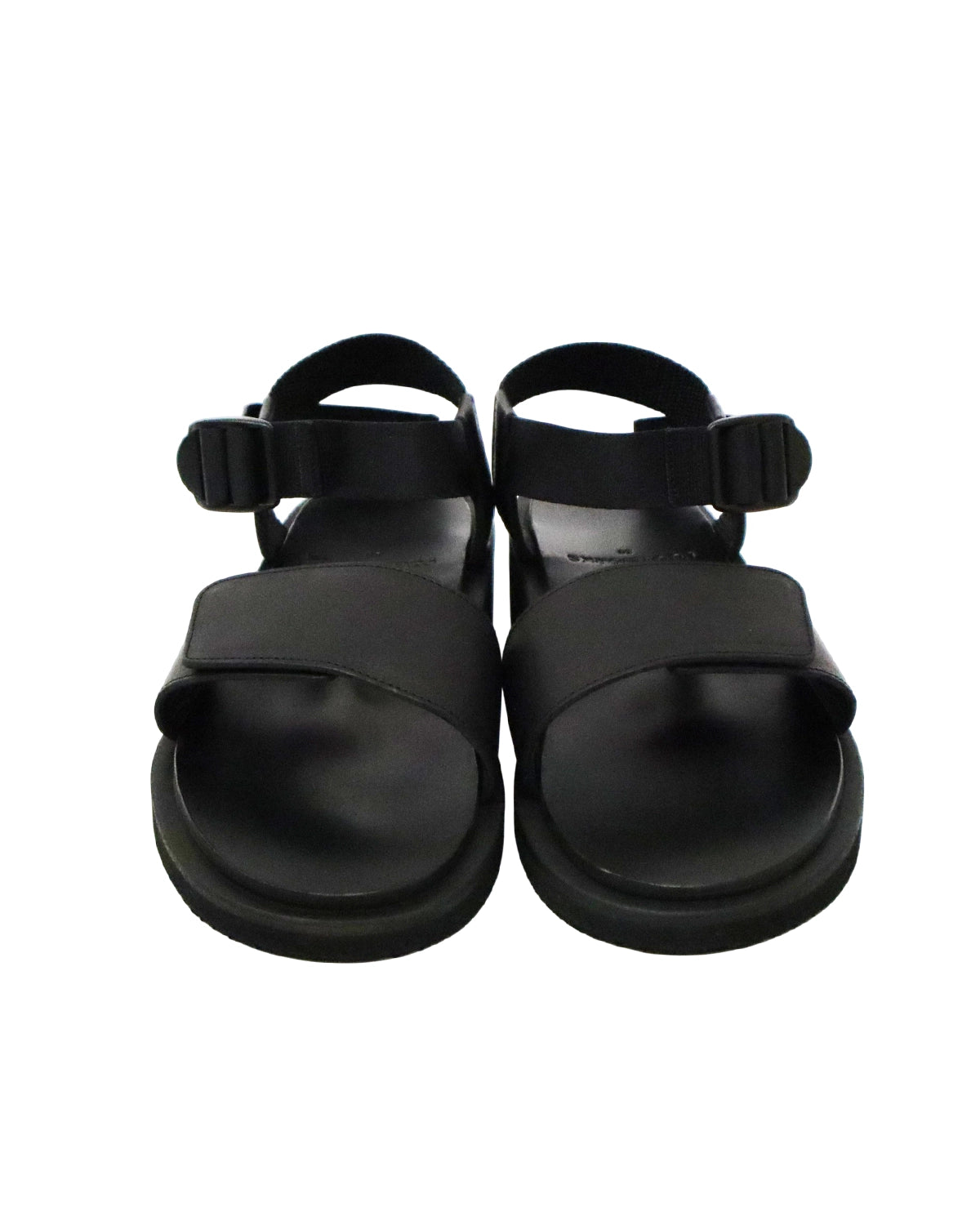 FOOTWORKS / Sandals with Velcro Straps -wide belt- in Smooth Leather (F01-0005_M)