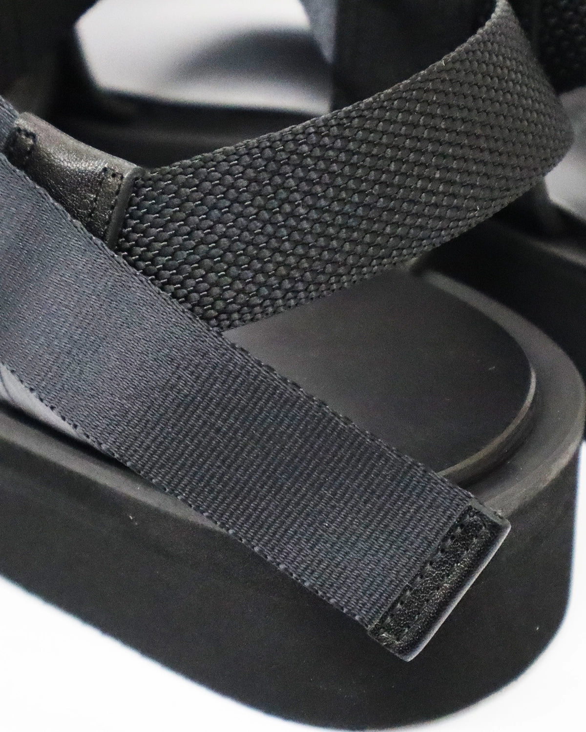 FOOTWORKS / Sandals with Velcro Straps -wide belt- in Grain Leather (F01-0006_M)