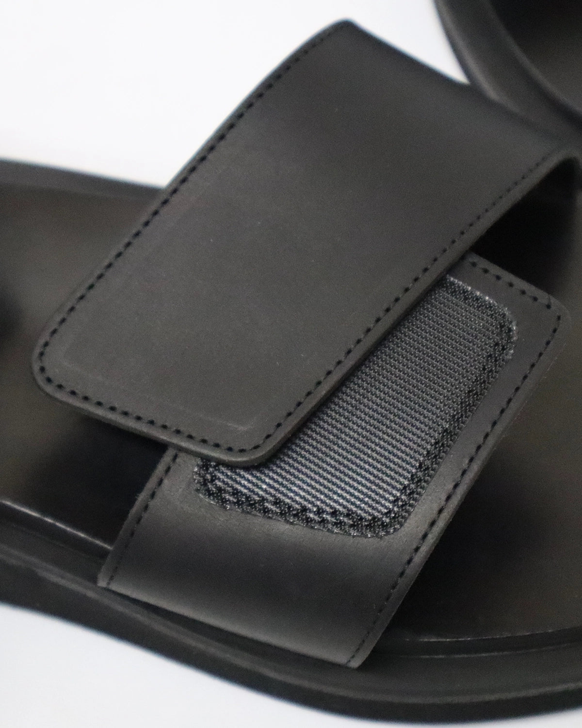 FOOTWORKS / Sandals with Velcro Straps -wide belt- in Smooth Leather (F01-0005_M)