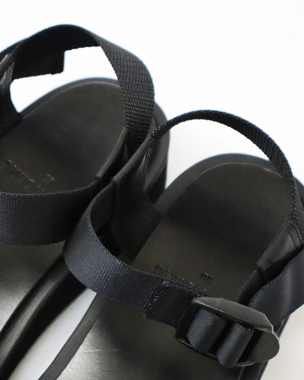 FOOTWORKS / Sandals with Velcro Straps -wide belt- in Grain Leather (F01-0006_M)