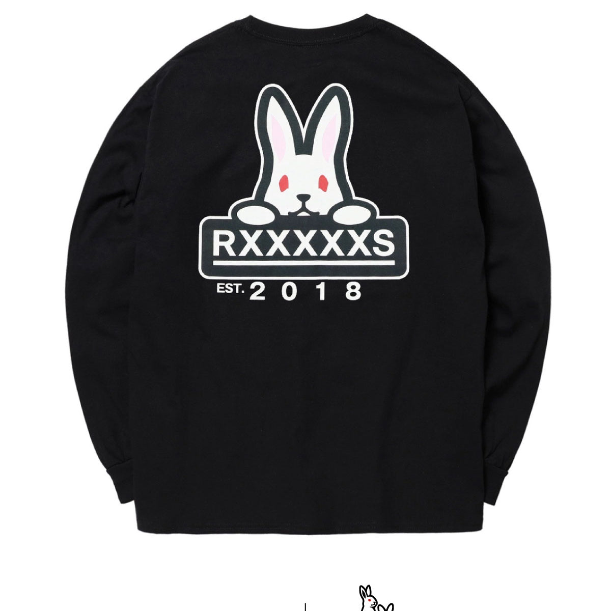 FR2 黒スウェットシャツ ウサギロゴ FR2 × REGGAWS EXCLUSIVE / LONG SLEEVE T-SHIRT | 公式通販・JACK in
