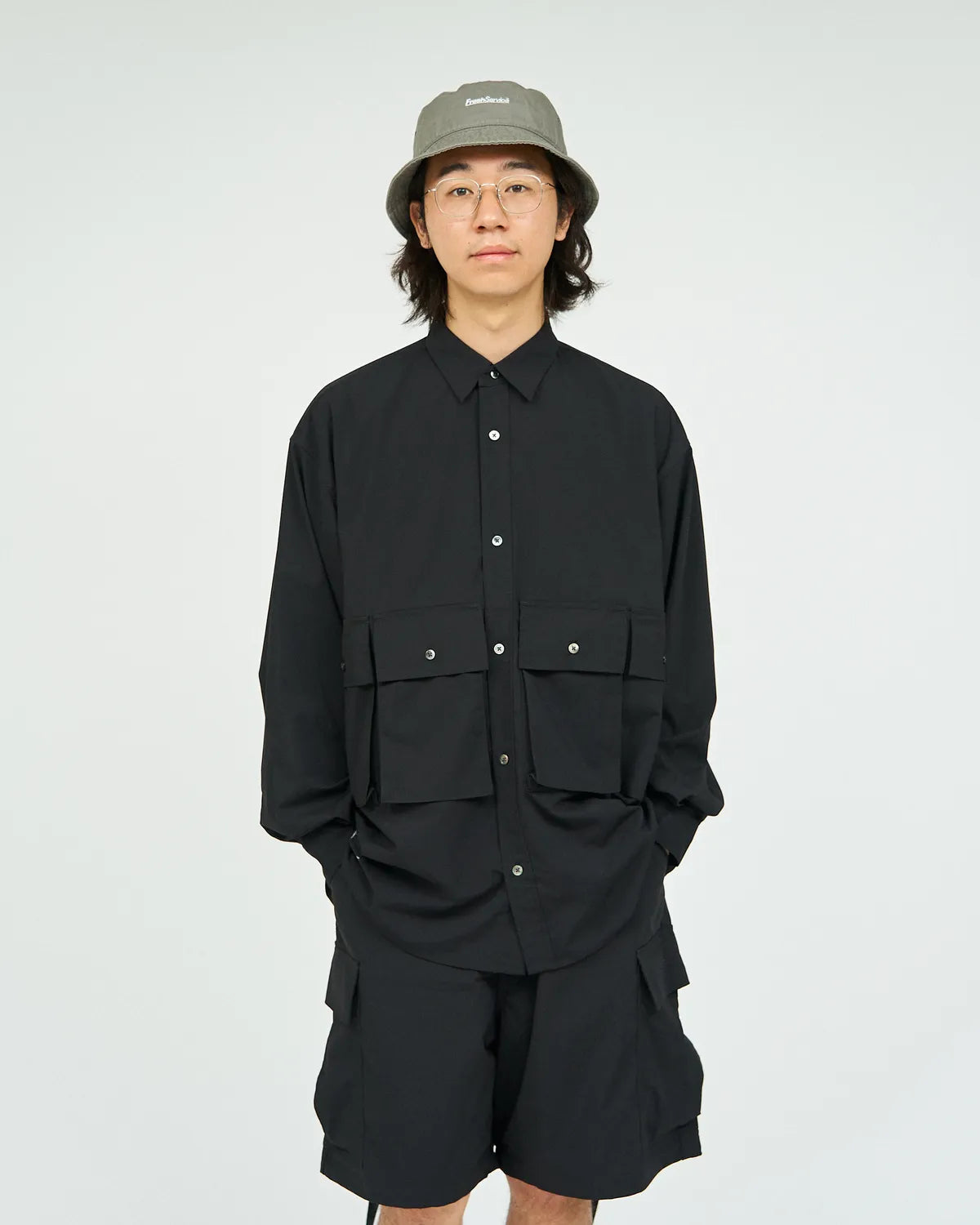 FreshService / MICRO TYPEWRITER FLAP POCKET L/S SHIRT (FSC251-50225)