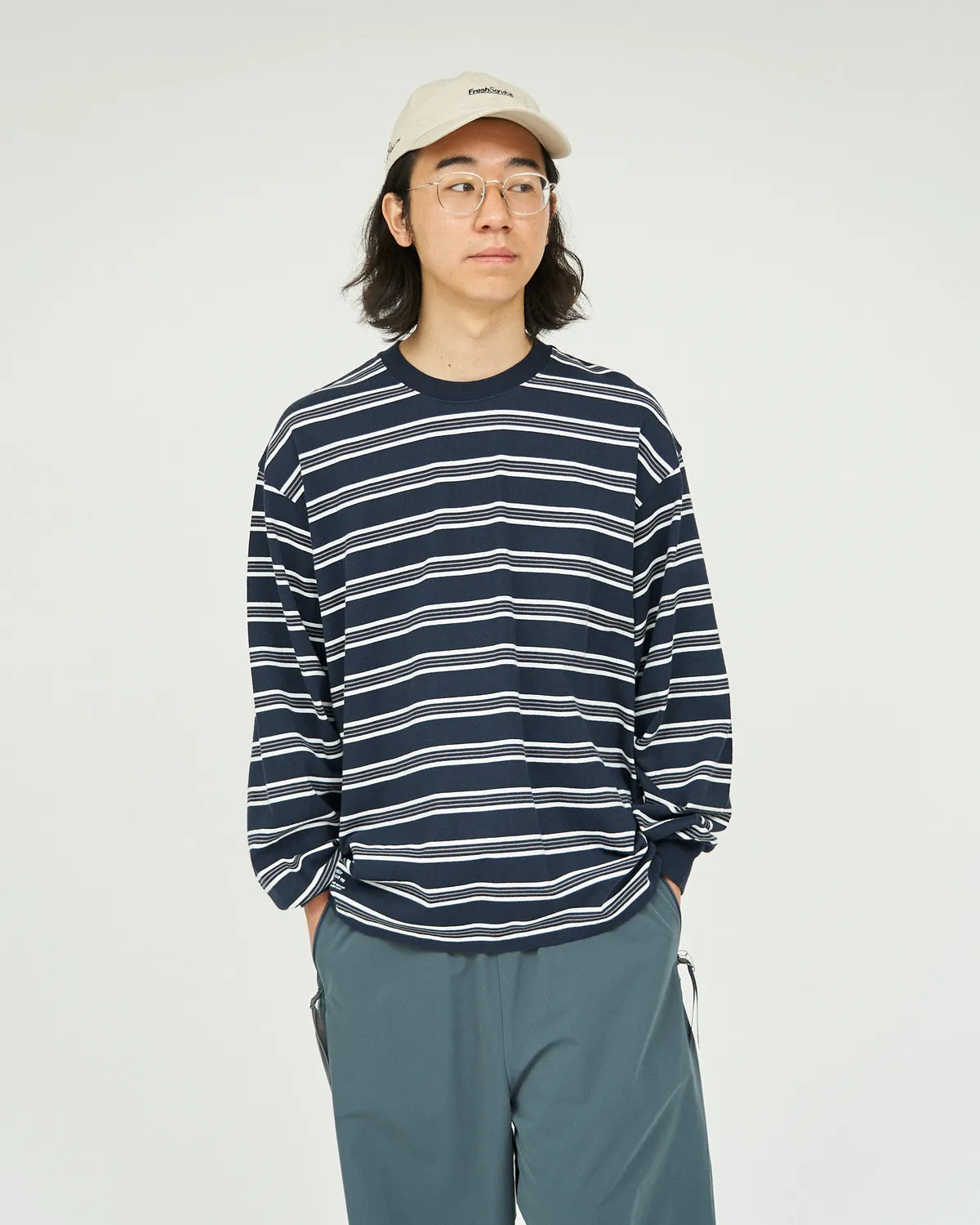 FreshService / MULTI BORDER L/S TEE (FSC251-70120)