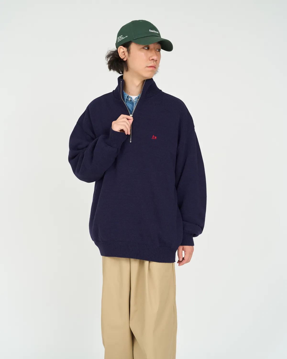FreshService / THERMAL JERSEY HARF ZIP KNIT (FSC263-80009)