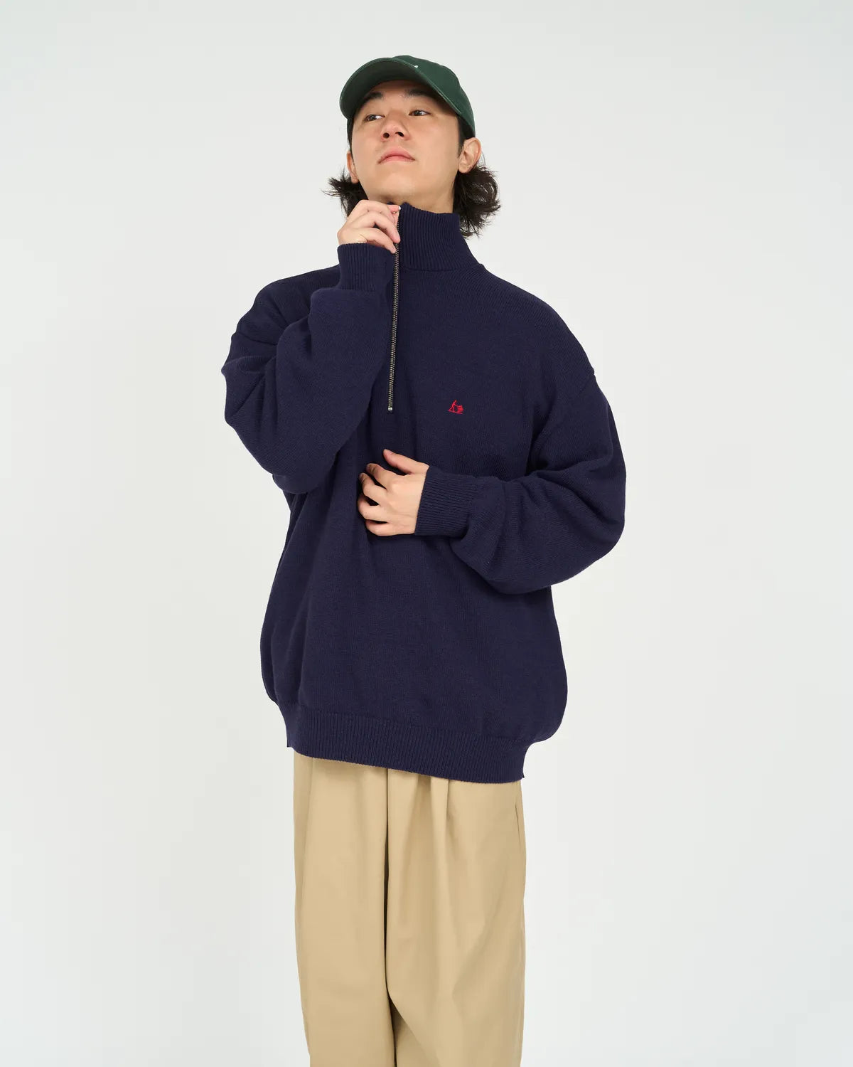 FreshService / THERMAL JERSEY HARF ZIP KNIT (FSC263-80009)