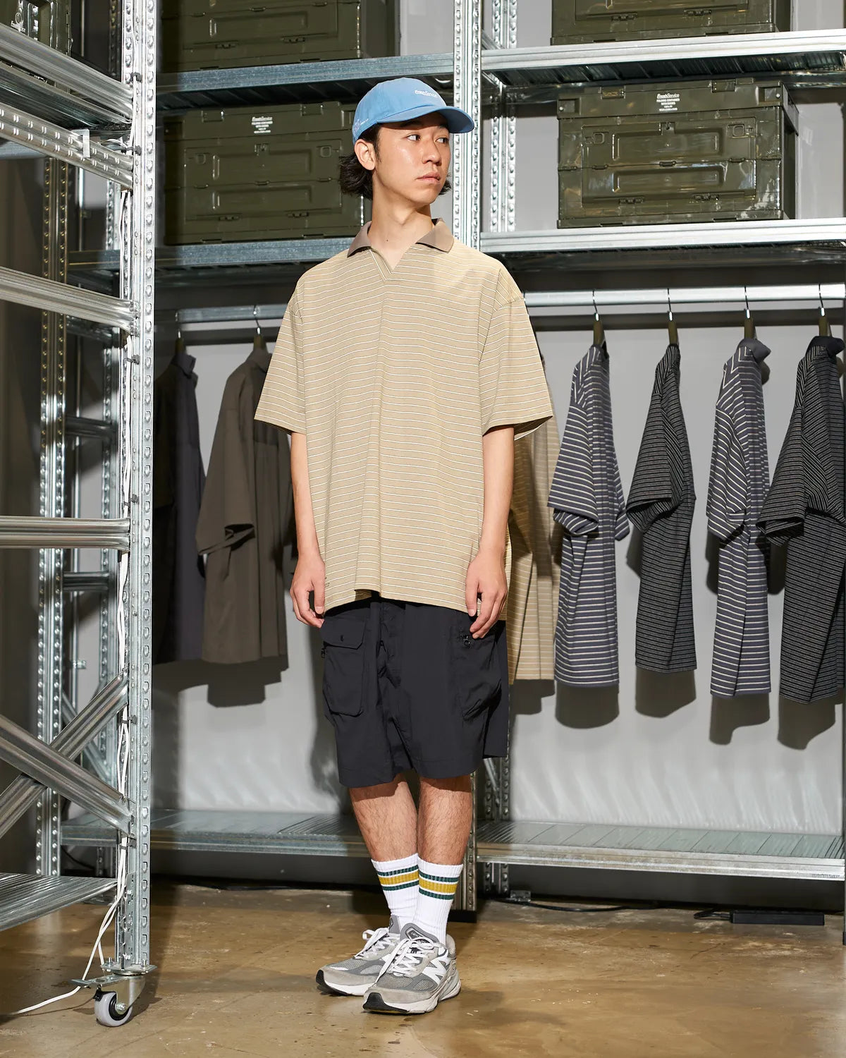 FreshService (フレッシュサービス) / CONPACT DRY BORDER V-NECK POLO