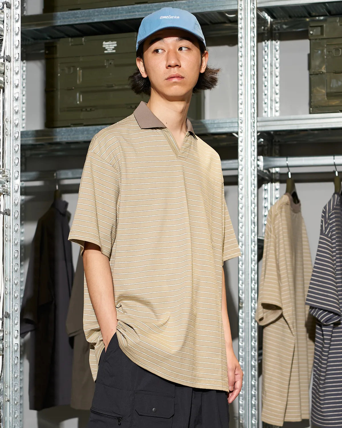 FreshService / CONPACT DRY BORDER V-NECK POLO (FSC262-70120)