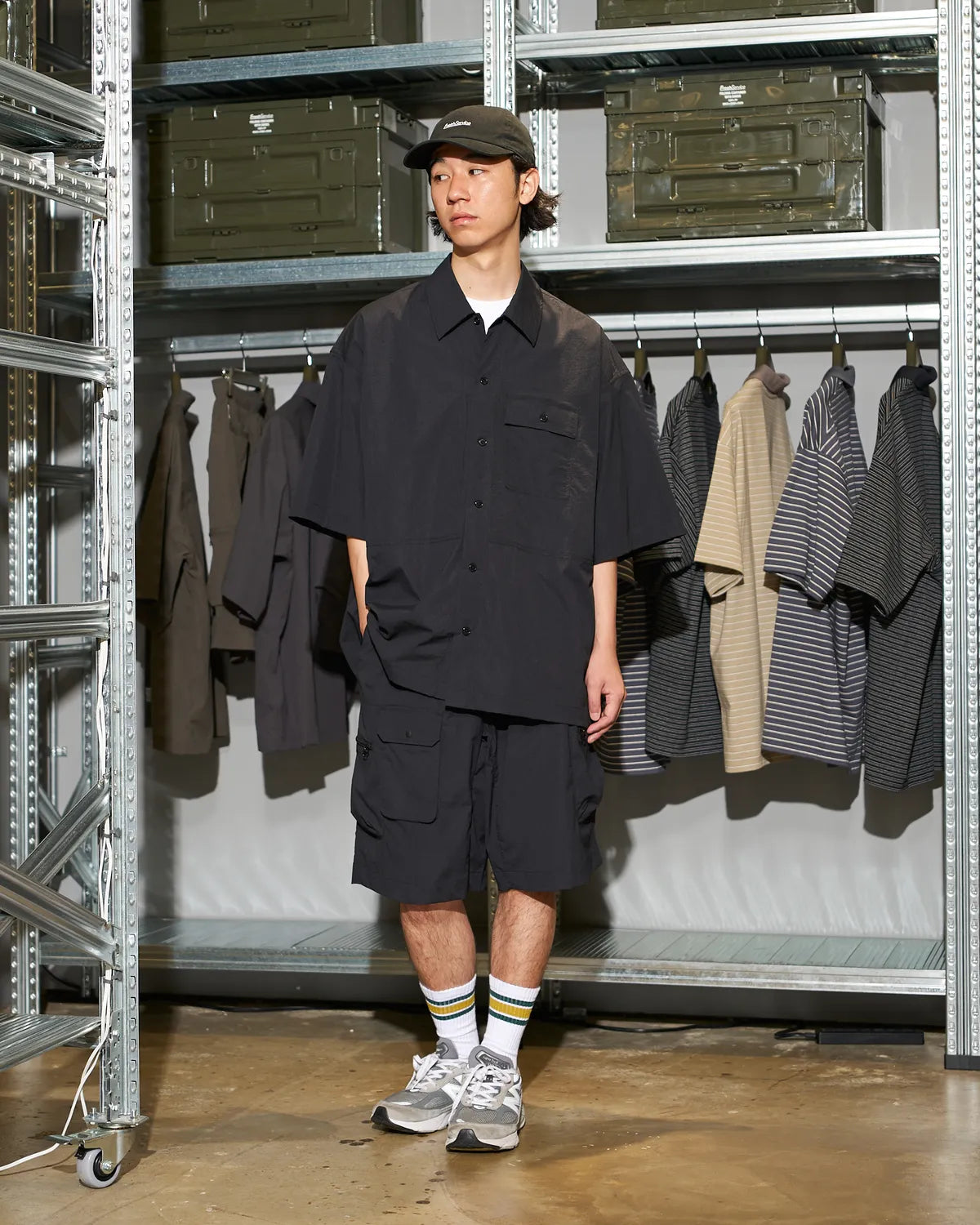 FreshService バンドカラーブラックチェックツールポケットシャツ FreshService（フレッシュサービス） / DRY FLEX NYLON FIELD POCKET