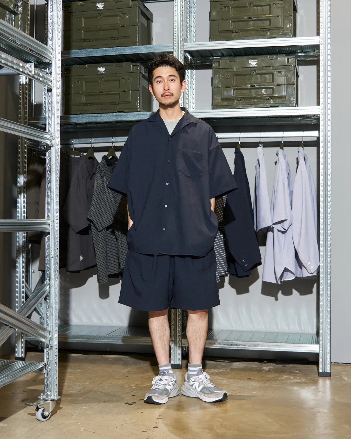 FreshService（フレッシュサービス）/ SEERSUCKER STRIPE OPEN COLLAR