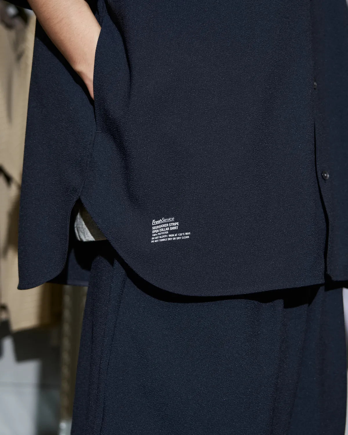 FreshService / SEERSUCKER STRIPE OPEN COLLAR SHIRT (FSC262-50113)