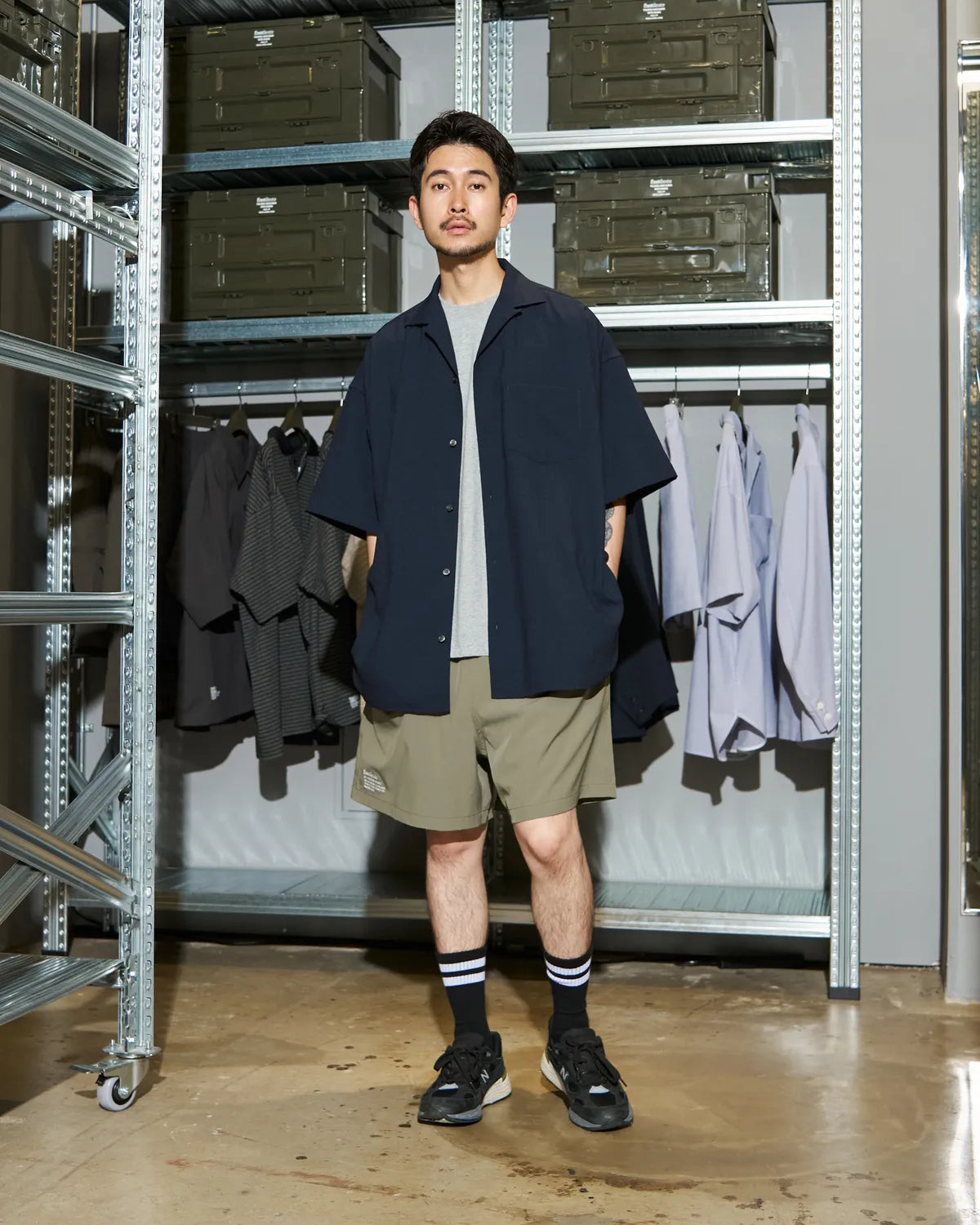 FreshService / SEERSUCKER STRIPE OPEN COLLAR SHIRT (FSC262-50113)