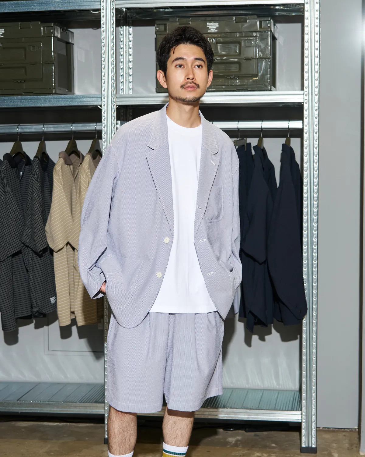 FreshService / SEERSUCKER STRIPE BLAZER (FSC262-20112)