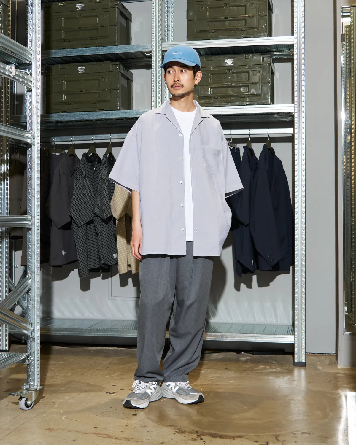 FreshService / SEERSUCKER STRIPE OPEN COLLAR SHIRT (FSC262-50113)