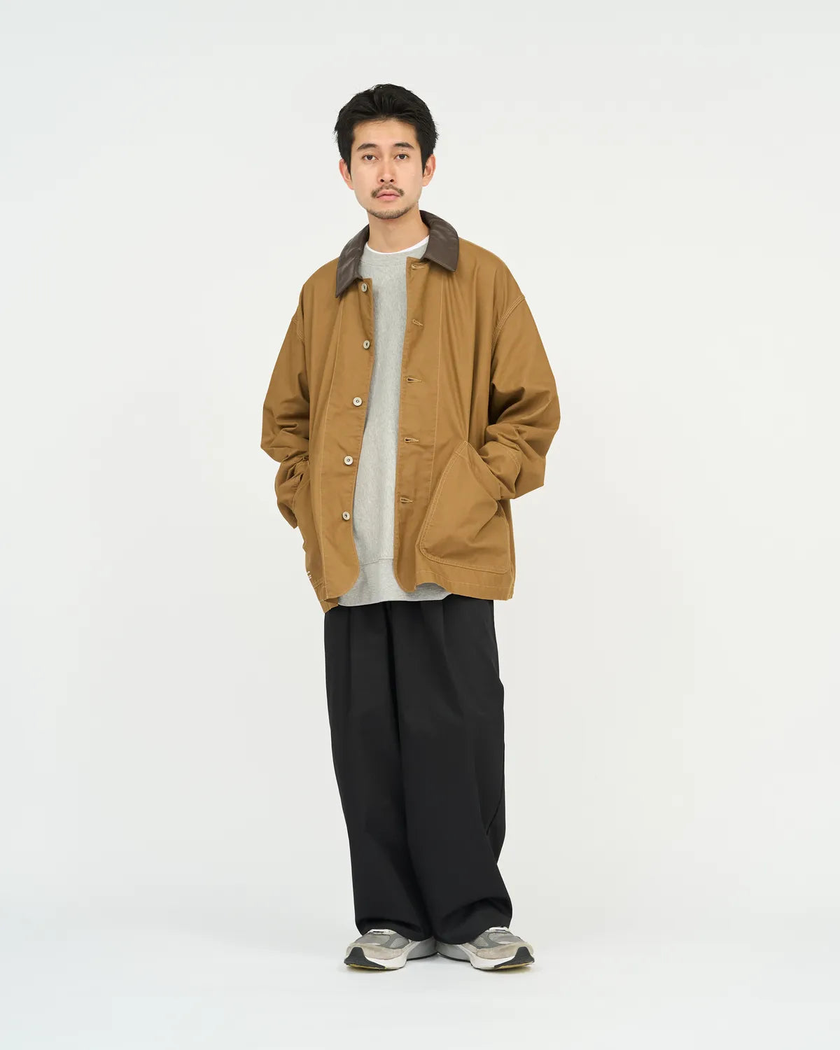 FreshService / COTTON CANVAS LEATHER COLLAR WORK JACKET (FSC263-30032)