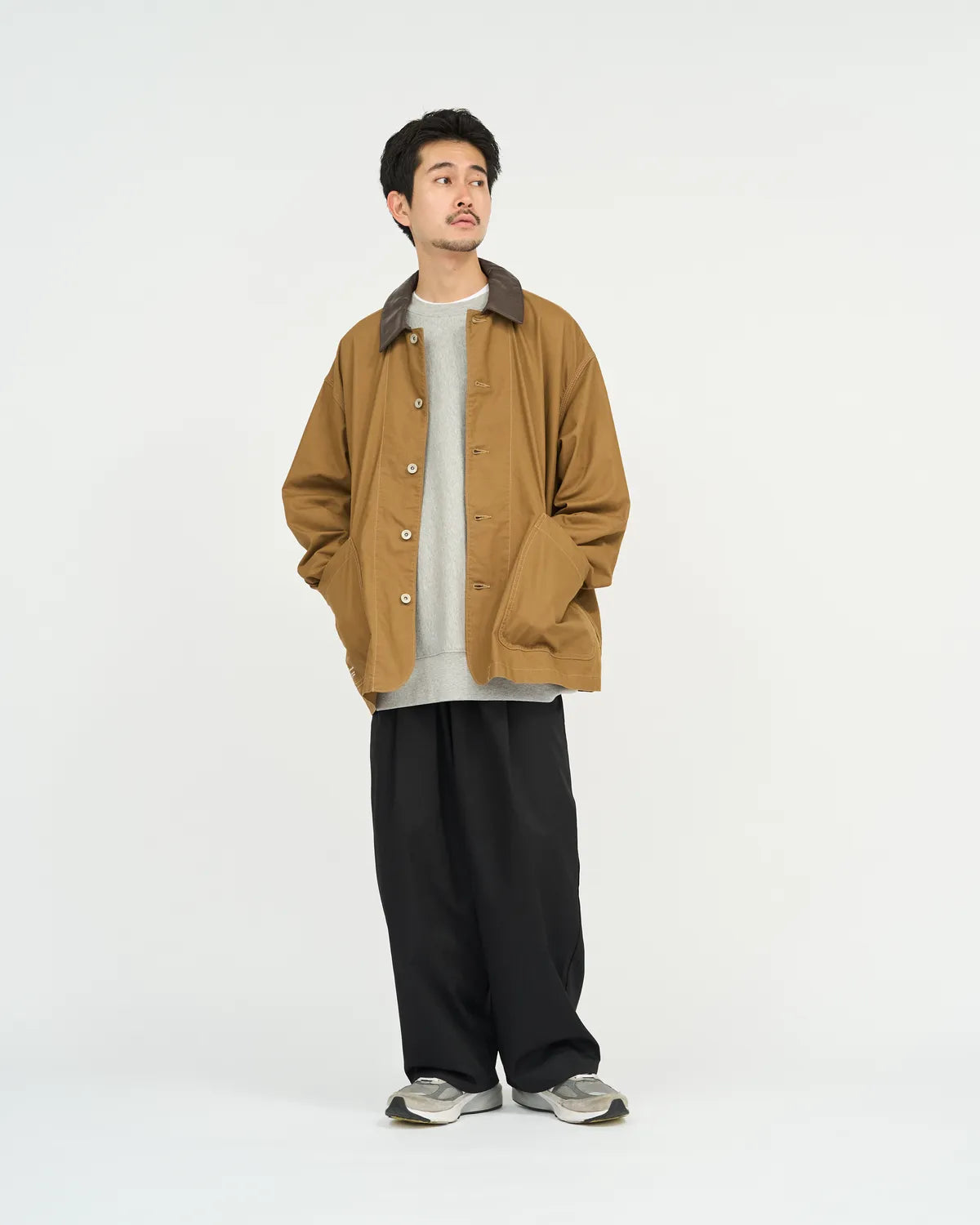 FreshService / COTTON CANVAS LEATHER COLLAR WORK JACKET (FSC263-30032)