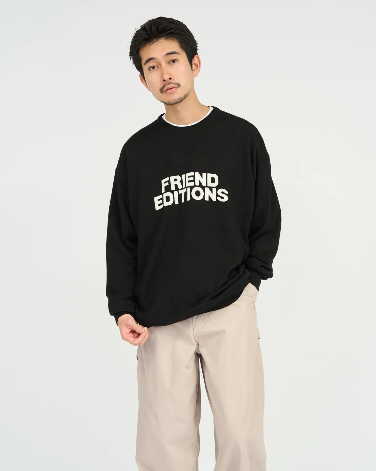 FreshService / FRIEND EDITIONS HIGH GAUGE INTARSIA KNIT "FE MONOGRAM" (FSC263-80126FE)