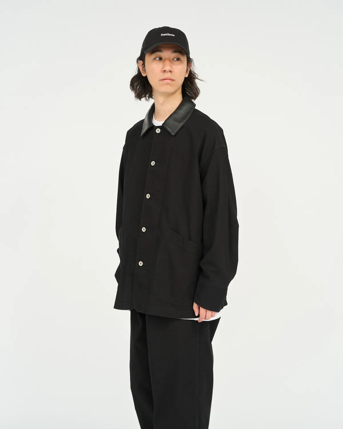 FreshService / COTTON CANVAS LEATHER COLLAR WORK JACKET (FSC263-30032)