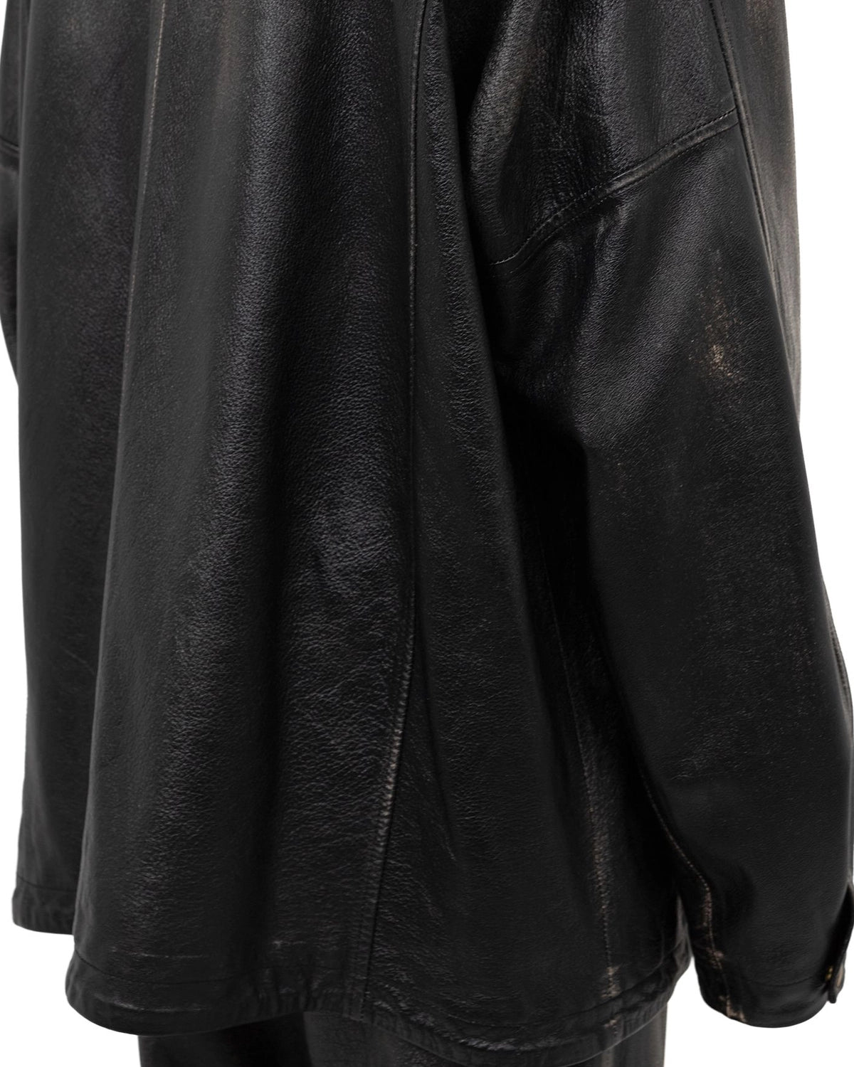 KAMIYA / Distressed Leather Coach Jacket (G15BL011)