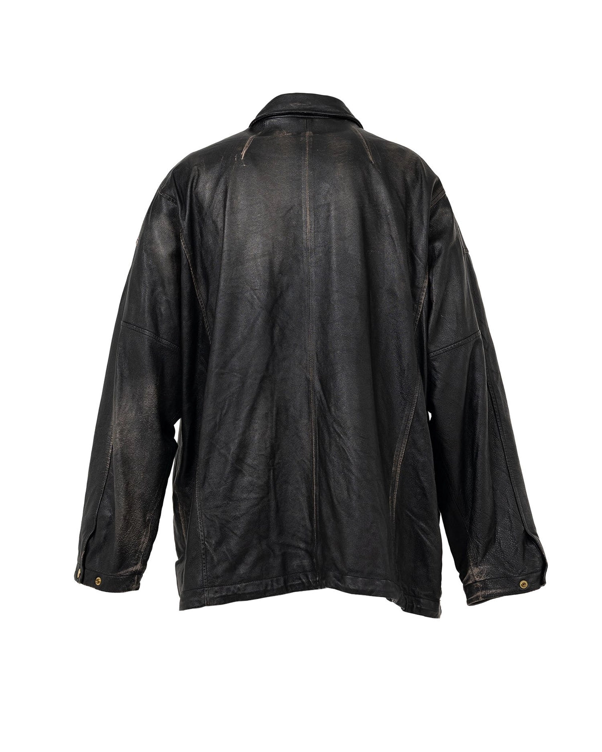 KAMIYA / Distressed Leather Coach Jacket (G15BL011)