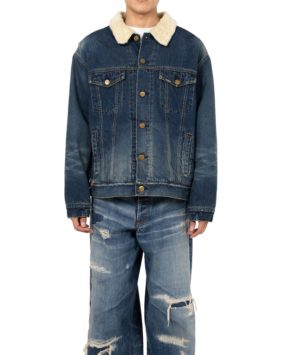 KAMIYA / Boa Lining Denim Jacket (G15BL048)
