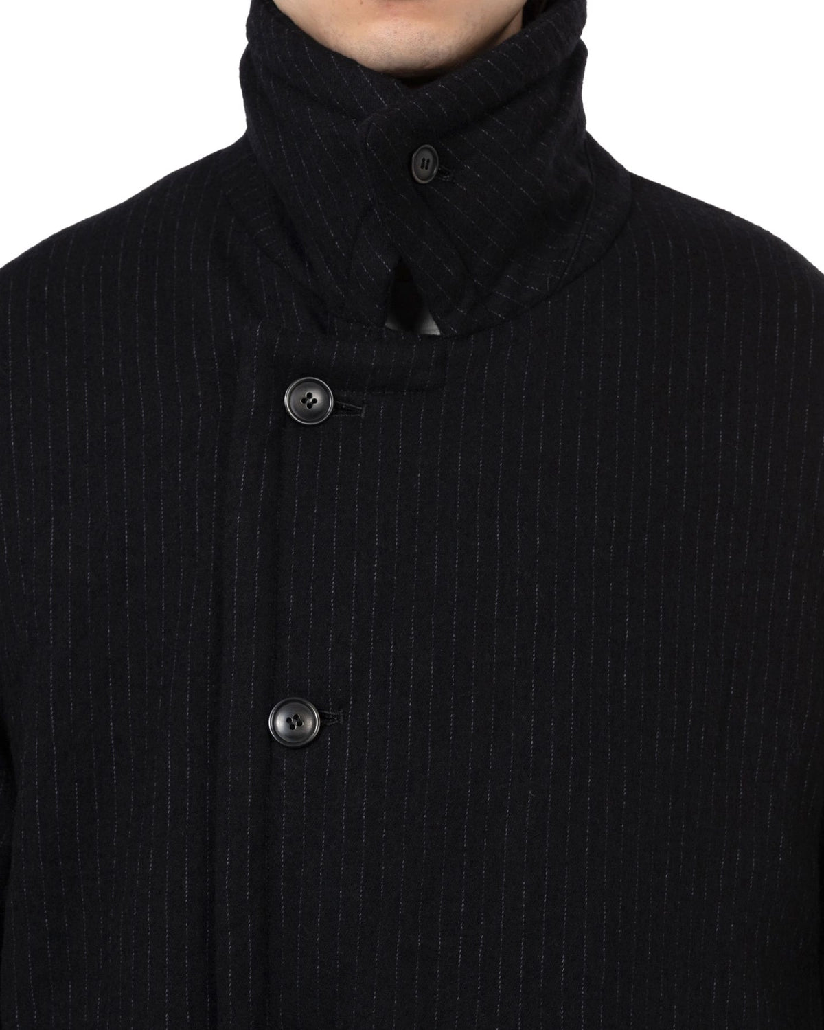 KAMIYA / Padded Pinstripe Coat (G15CT028)