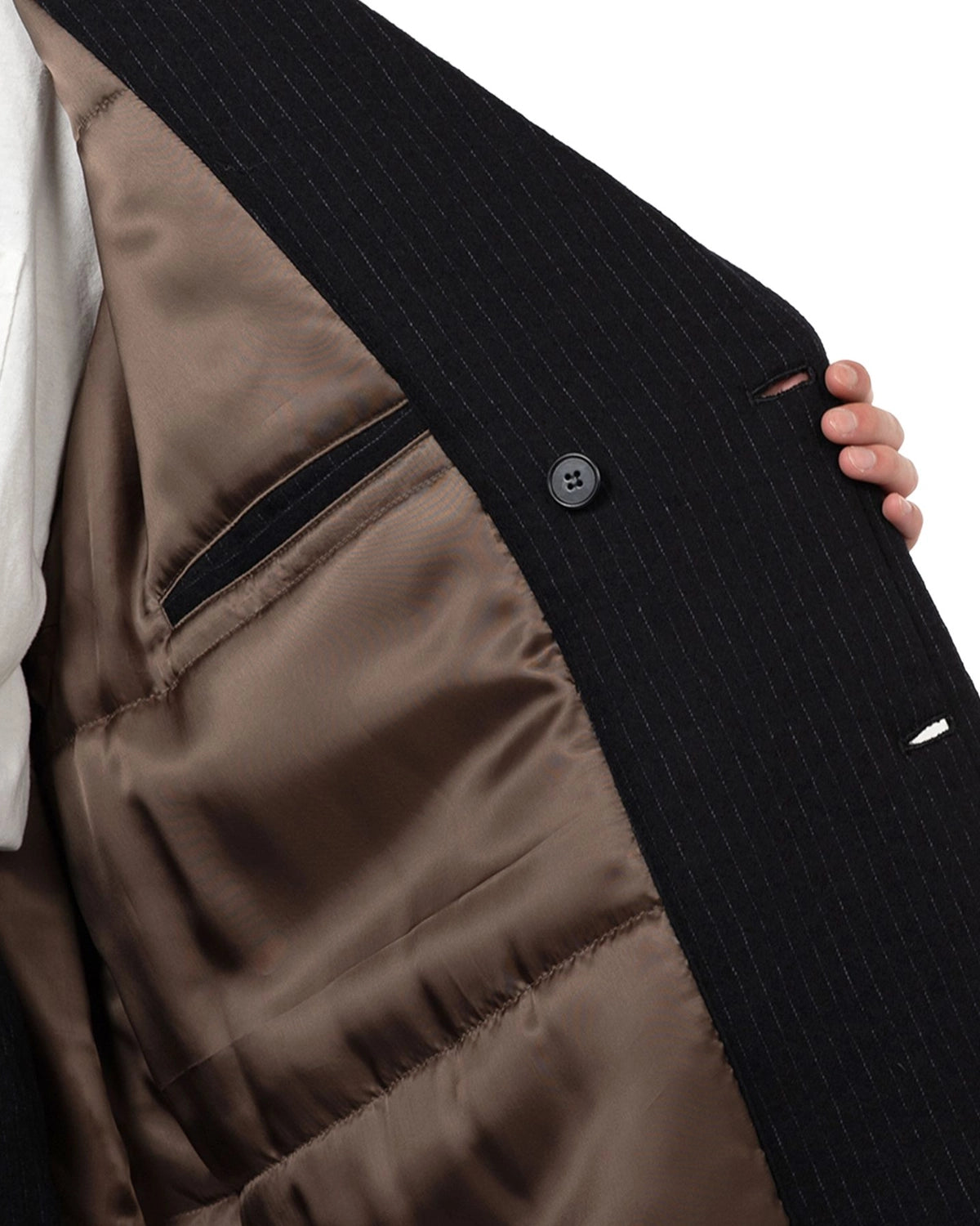 KAMIYA / Padded Pinstripe Coat (G15CT028)