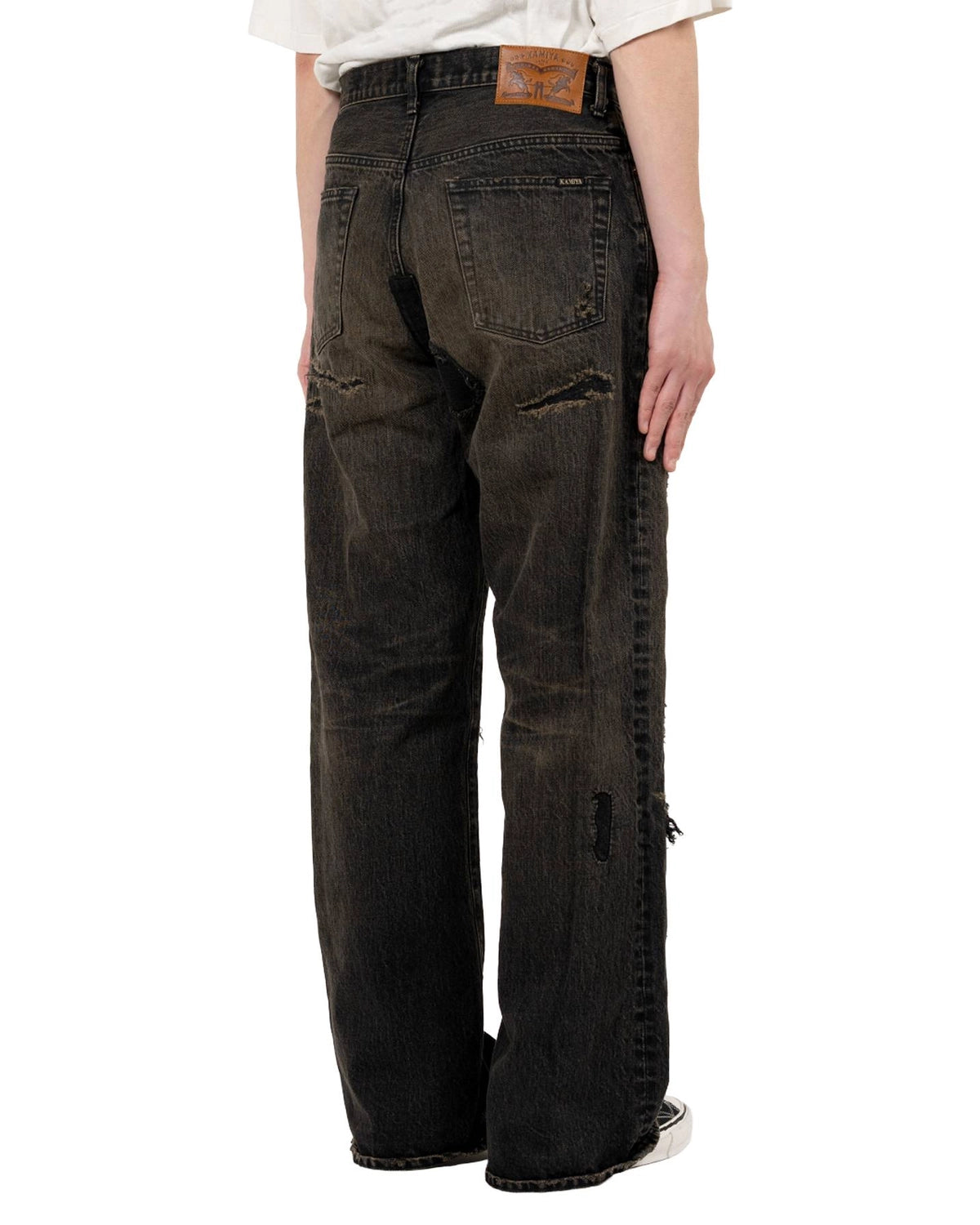 KAMIYA / BORO Bootcut Wide Denim Pants (G15PT053)
