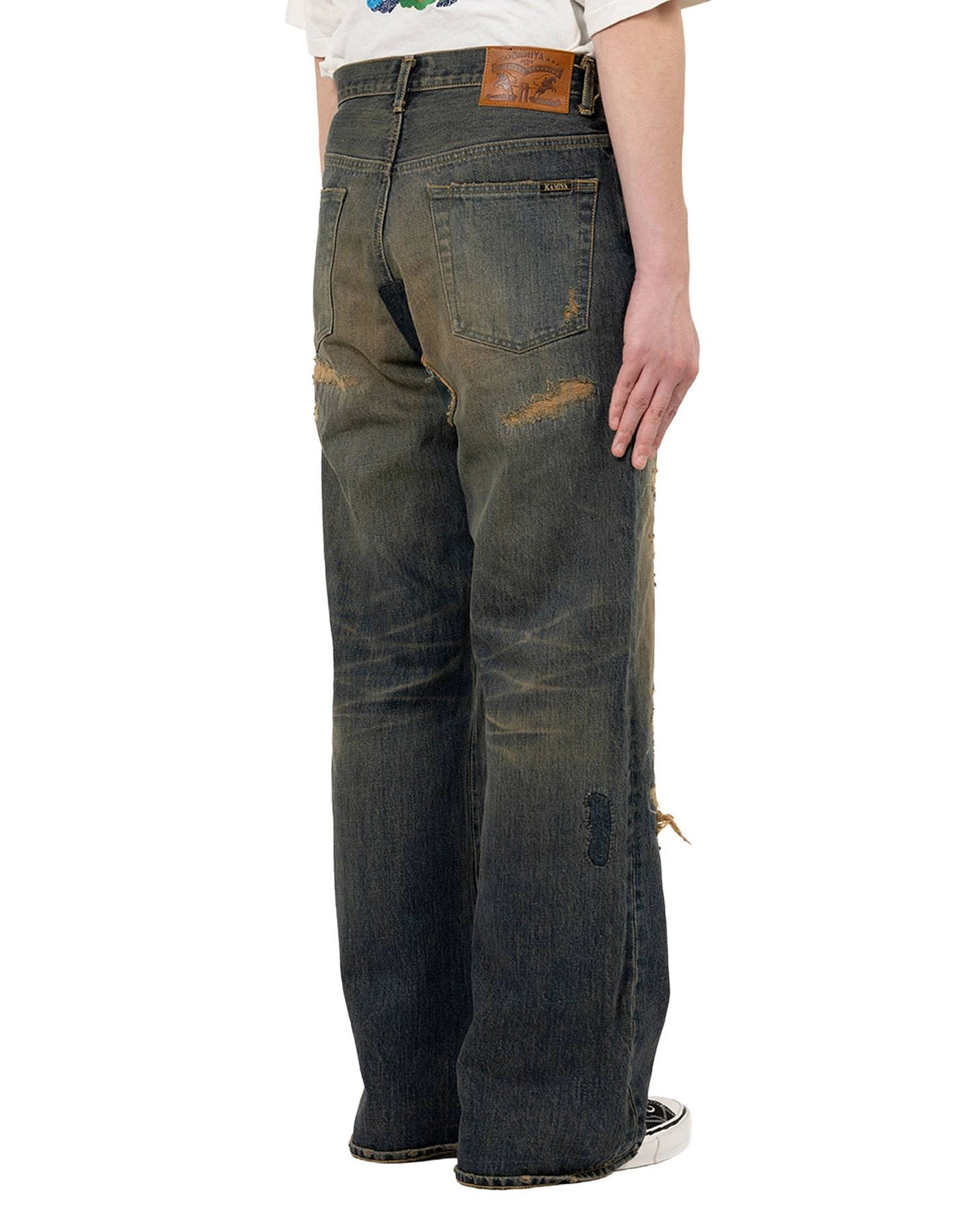 KAMIYA / BORO Bootcut Wide Denim Pants (G15PT053)