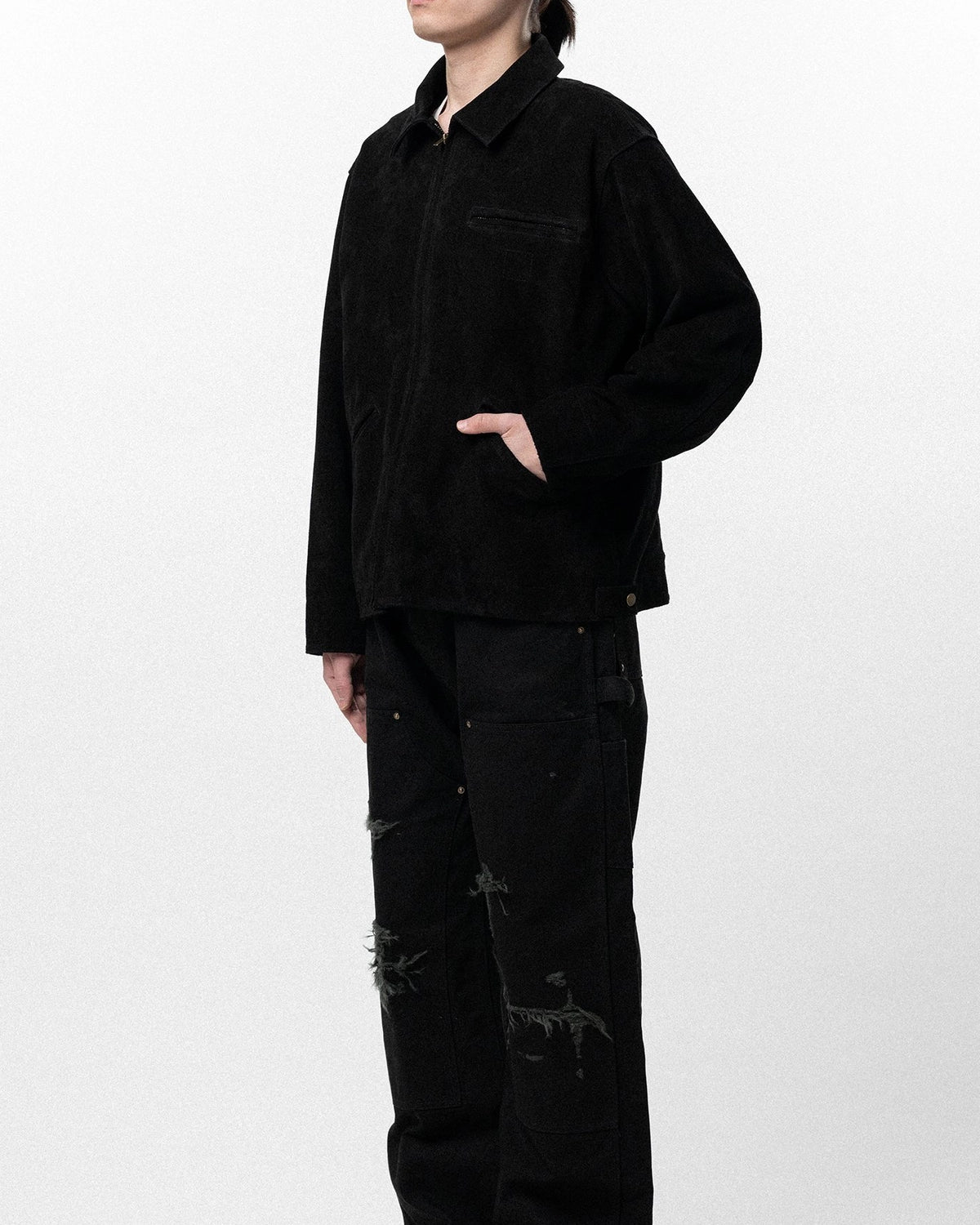 KAMIYA / Distressed Suede Work Jacket (G16BL014)