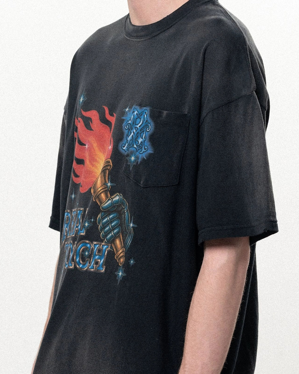 KAMIYA / "REAL TORCH" Distressed Pocket Tee (G16TS090)