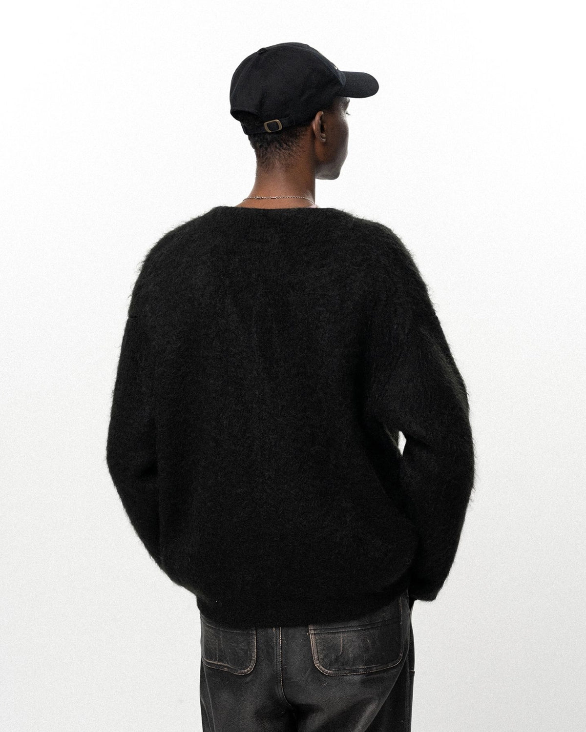 KAMIYA / Embroidered Shaggy Mohair Knit Cardigan (G17CD076)