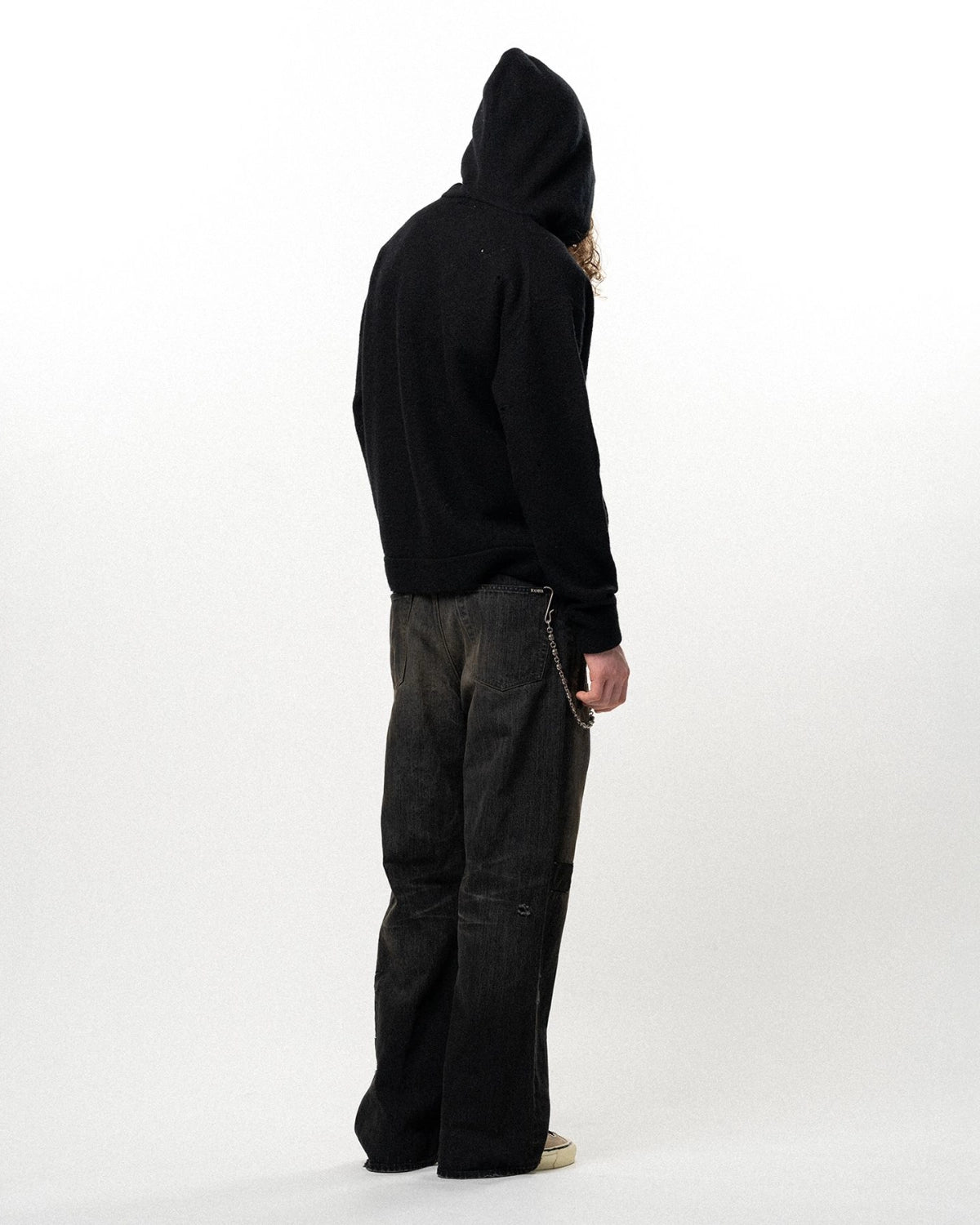 KAMIYA / Embroidered Felted Wool Knit Hoodie (G17HD083)