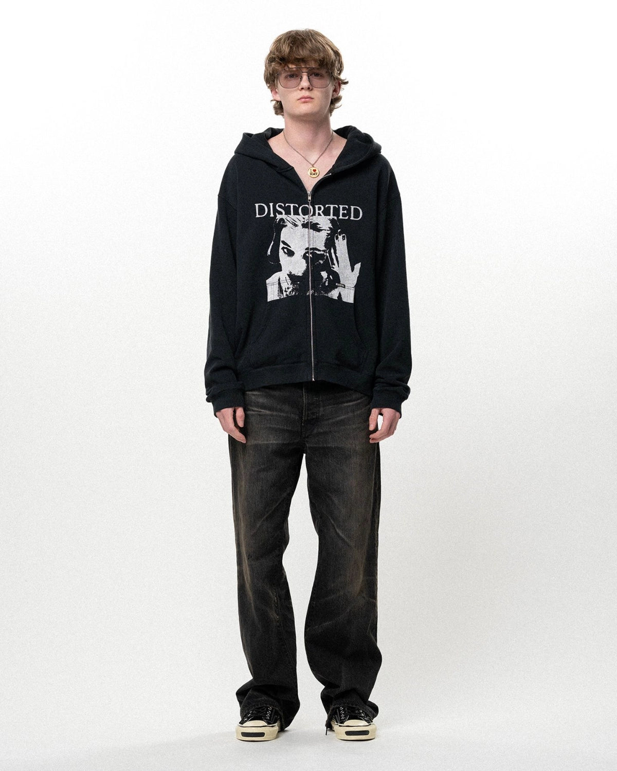 KAMIYA / "DISTORTED Girl" Zip-up Hoodie (G17HD101)