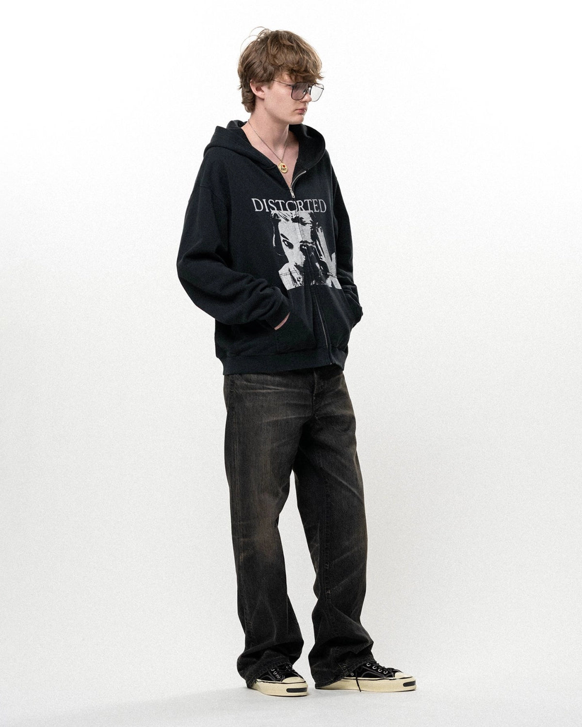 KAMIYA / "DISTORTED Girl" Zip-up Hoodie (G17HD101)