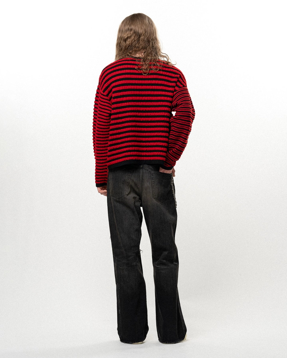 KAMIYA / Horizontal Multi Stripe Bouclé Knit (G17PO081)