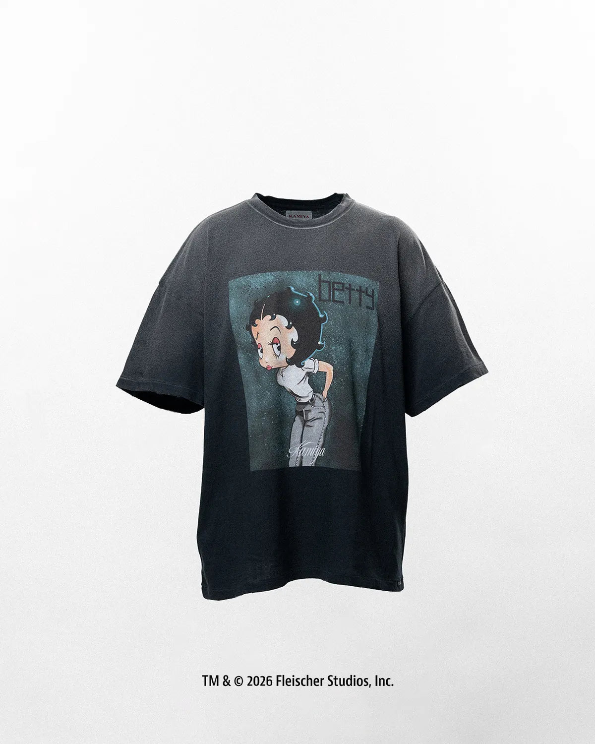 KAMIYA × Betty Boop / "I’m coming out" Betty BoopTM Distressed T-shirt  (G17TS093)