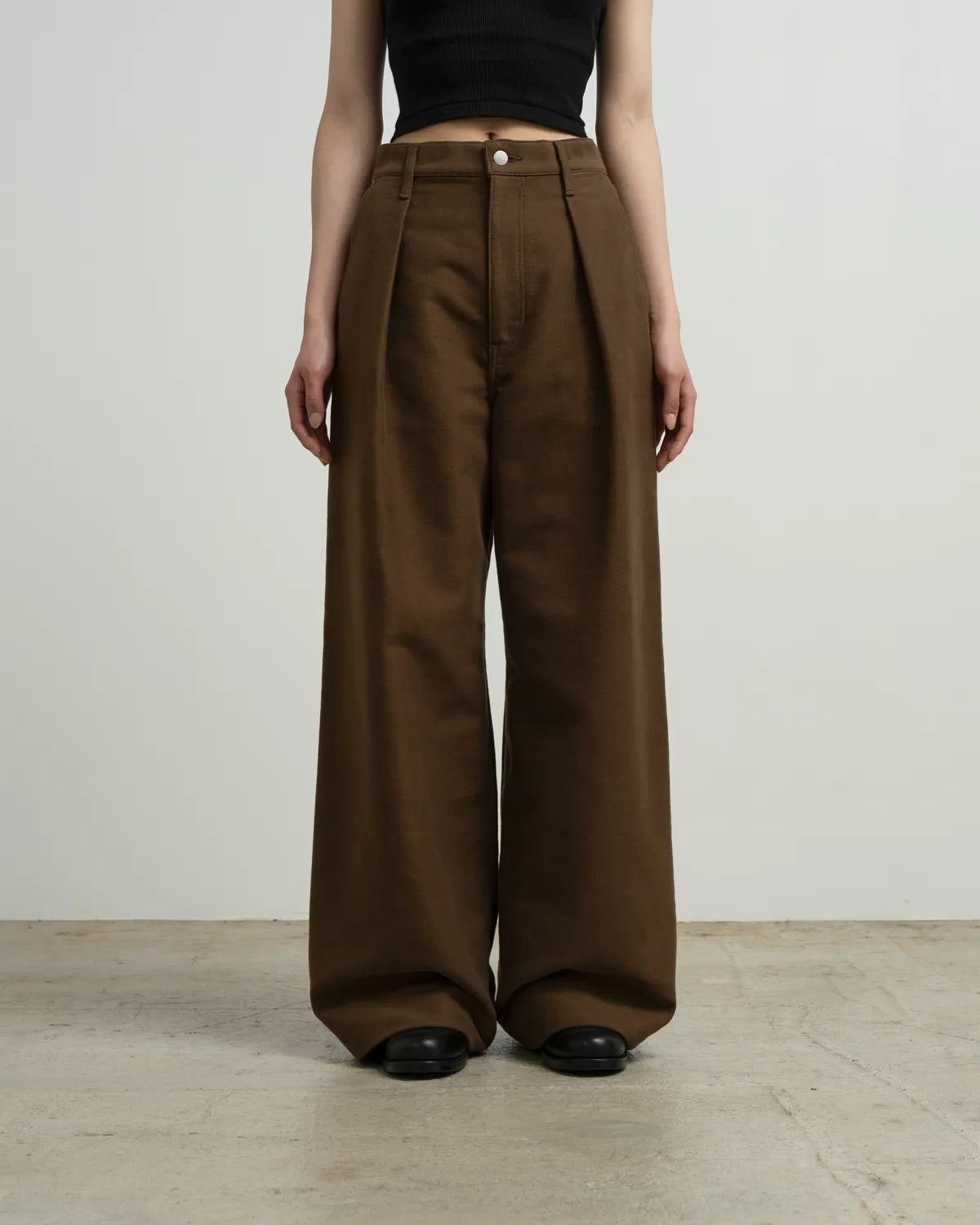 Graphpaper / Cotton Double Serge Two Tuck Wide Pants (GL263-40454)