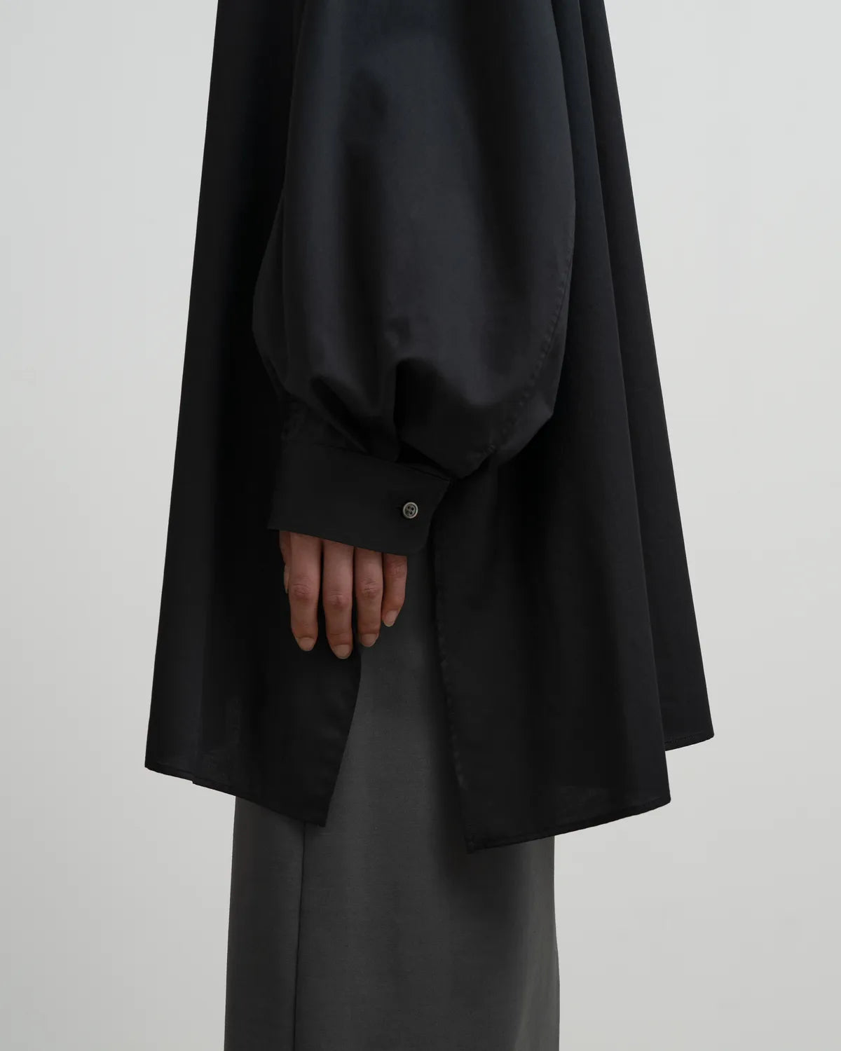 Graphpaper / Silicon Poplin Deep Slit Band Collar Shirt (GL263-50199)