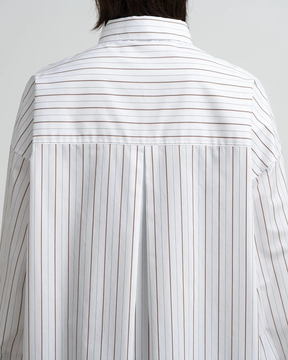 Graphpaper / SIDOGRAS Brown Stripe Oversized Regular Collar Shirt (GL263-50347)