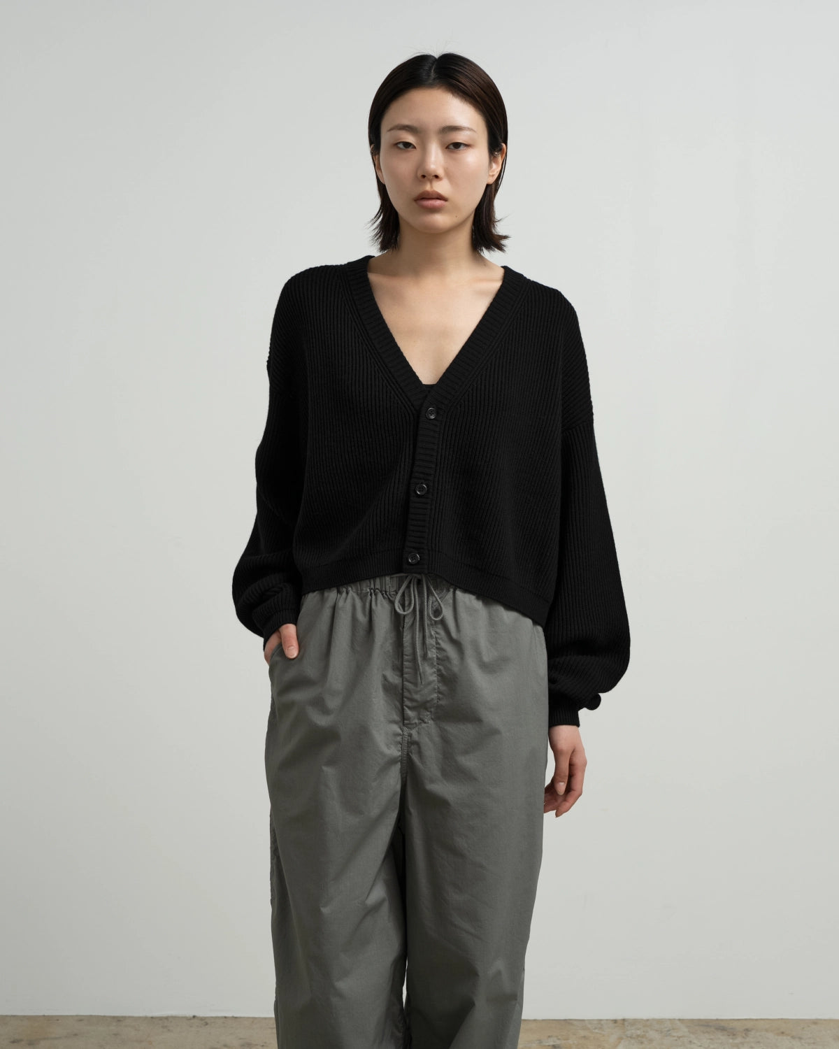 Graphpaper / Mercerized Fine Wool Short Cardigan (GL263-80552)