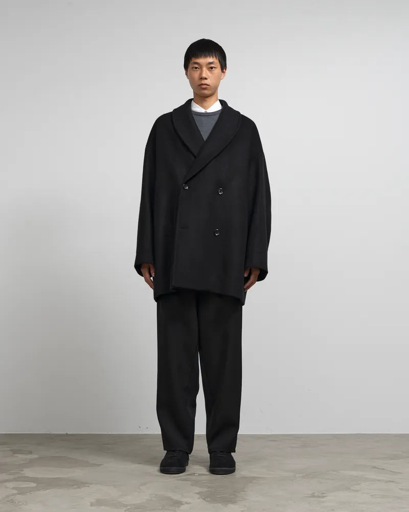 Graphpaper / Light Melton Shawl Collar Coat (GM243-10272B)