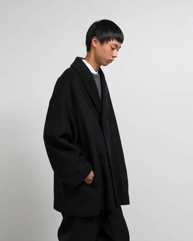 Graphpaper / Light Melton Shawl Collar Coat (GM243-10272B)