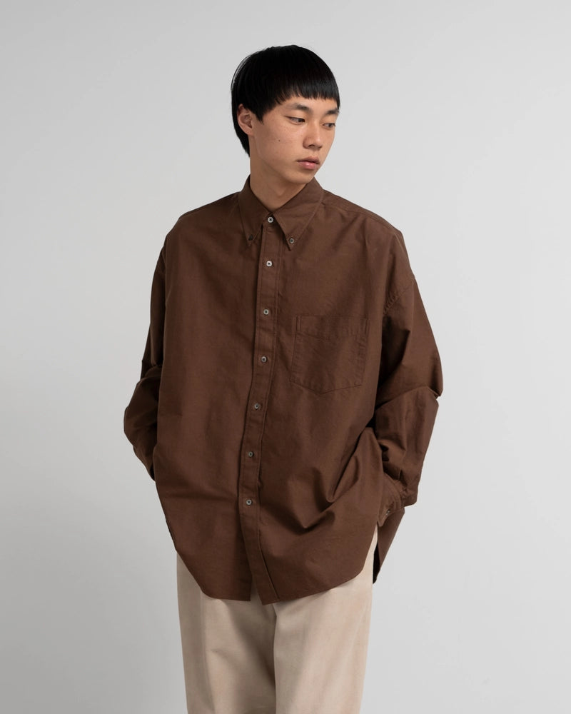 Graphpaper / Oxford Pique Jersey L/S Oversized BD Shirt 