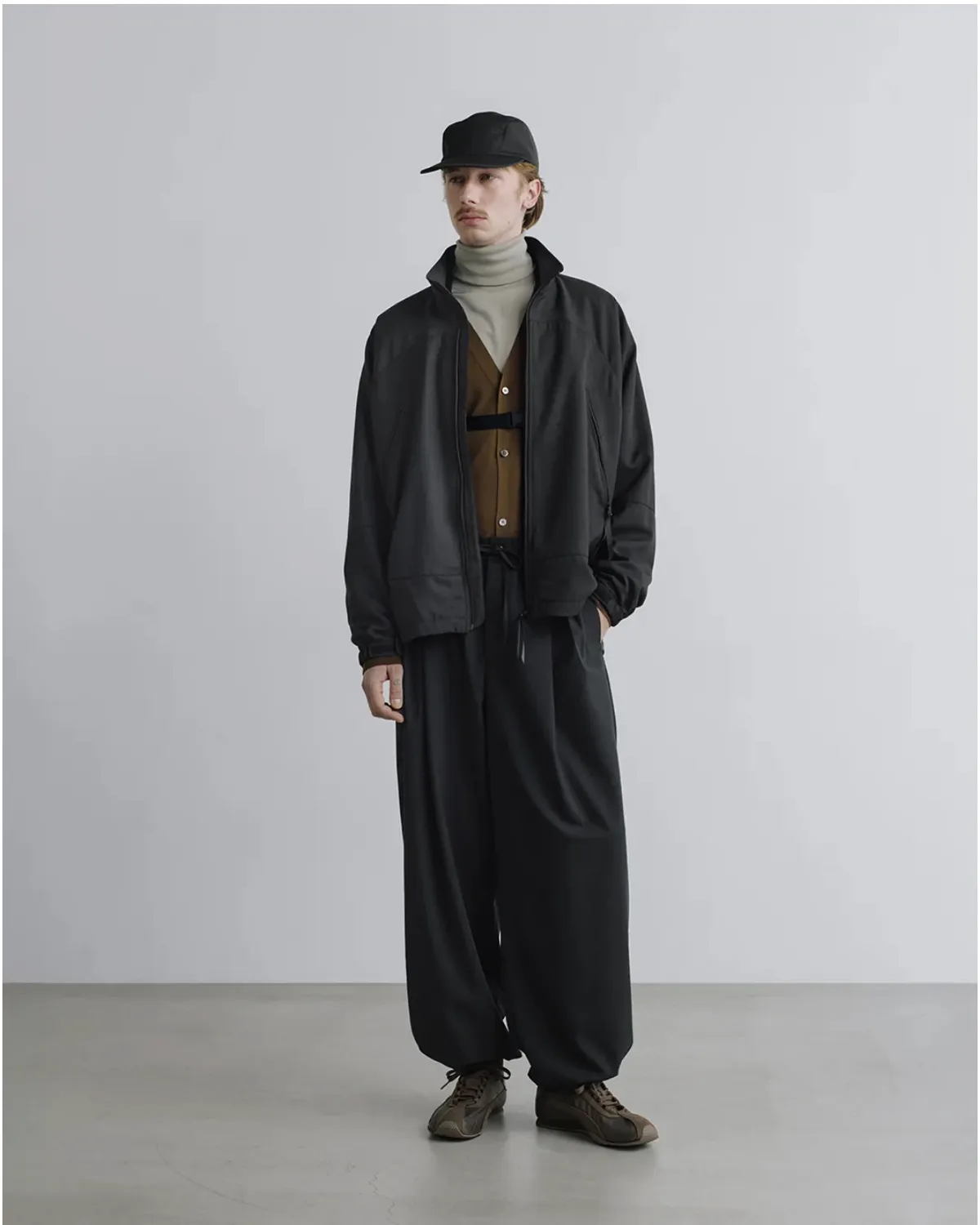 Graphpaper / Melange Pique Zip-up Stand Collar Jacket (GM263-30441)