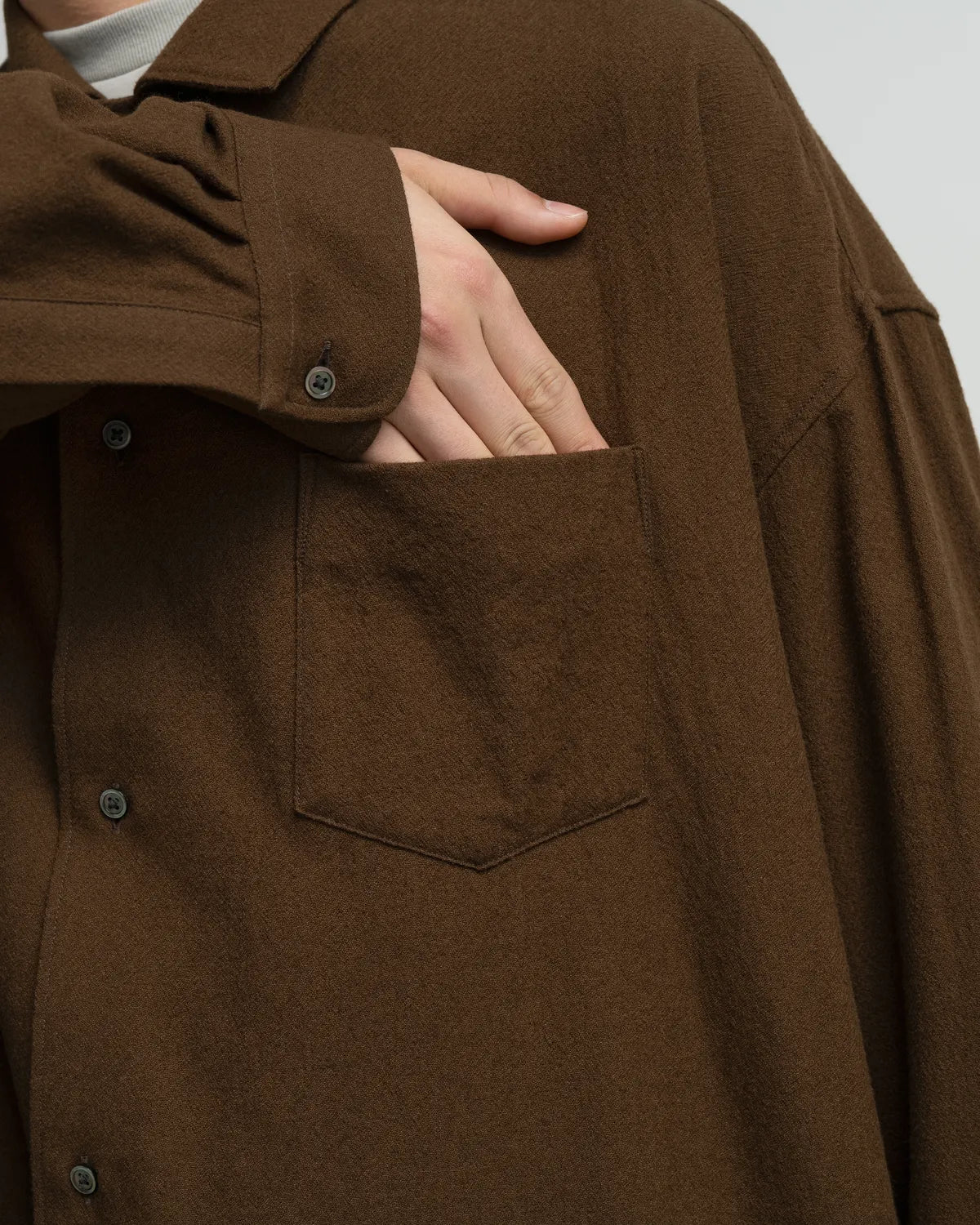 Graphpaper / Extra Fine Wool Lawn L/S Sleeping Shirt (GM263-50331)