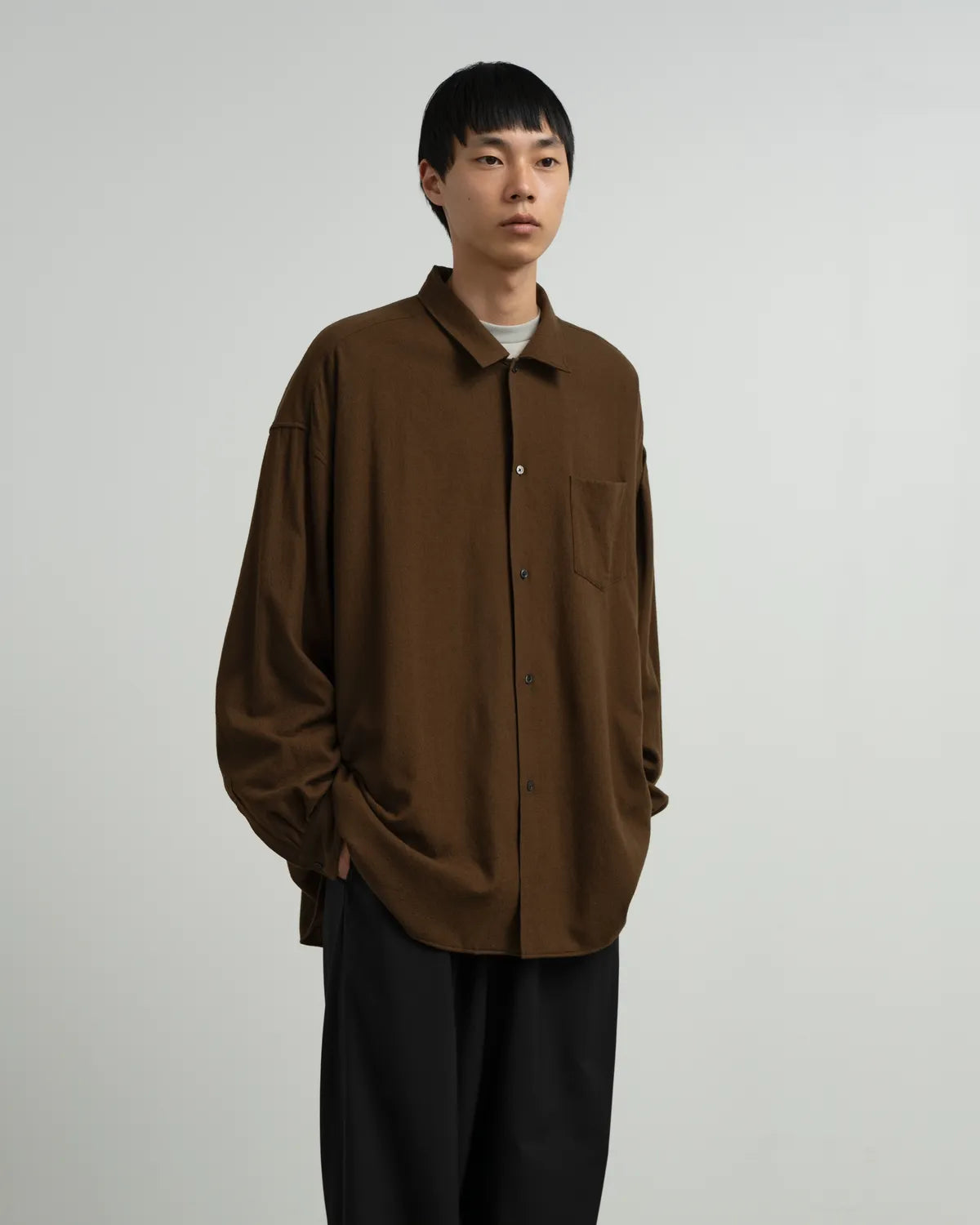 Graphpaper / Extra Fine Wool Lawn L/S Sleeping Shirt (GM263-50331)