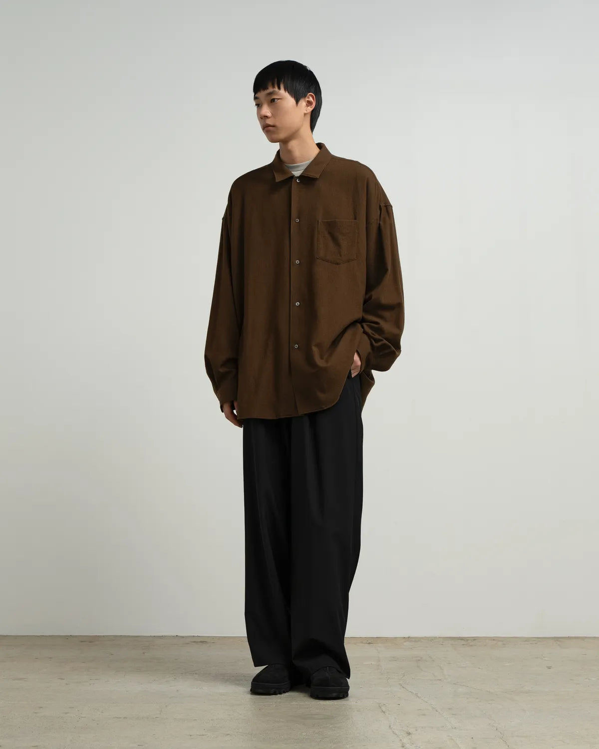 Graphpaper / Extra Fine Wool Lawn L/S Sleeping Shirt (GM263-50331)