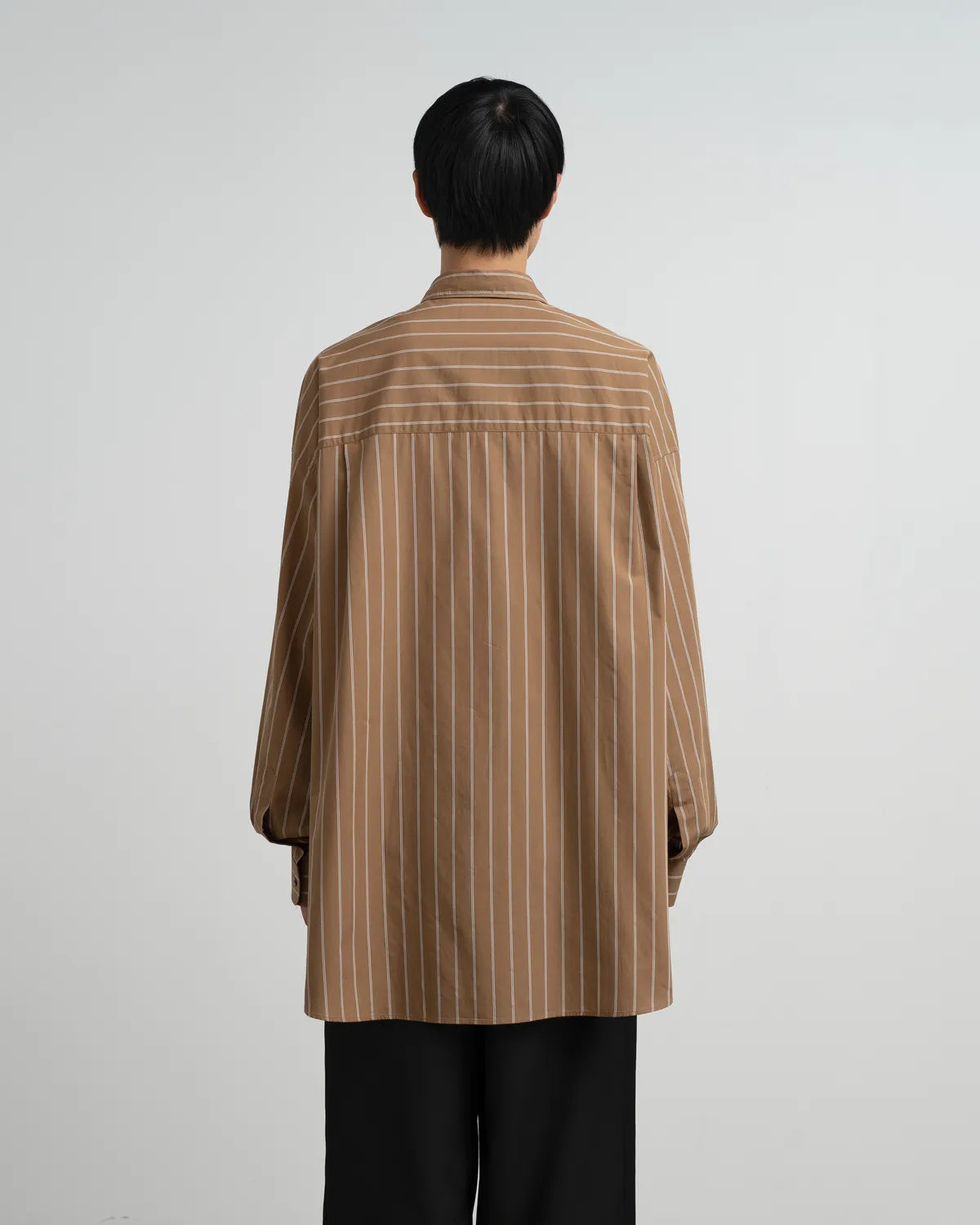 Graphpaper / SIDOGRAS Brown Stripe L/S Oversized Regular Collar Shirt (GM263-50345)