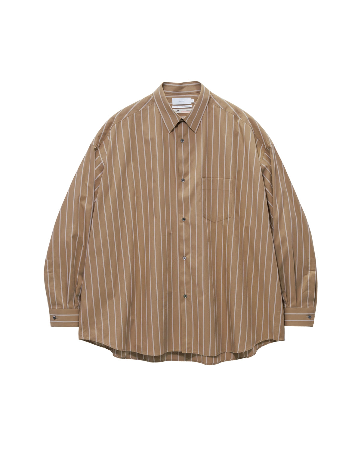 Graphpaper / SIDOGRAS Brown Stripe L/S Oversized Regular Collar Shirt (GM263-50345)
